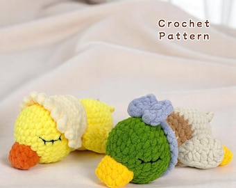 Sleeping Duck Crochet Pattern Bundle: Amigurumi Plush Toy (PDF Tutorial)