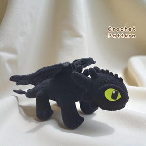 Toothless Dragon Crochet Pattern PDF, Night Fury Amigurumi Plush Toy Tutorial, Stuffed Dragon Animal Pattern, Digital Crochet Download