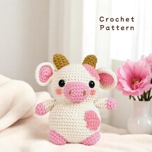 Cow Amigurumi Crochet Pattern: Velvet Yarn Plush (PDF Pattern)