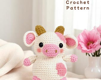 Cow Amigurumi Crochet Pattern: Velvet Yarn Plush (PDF Pattern)