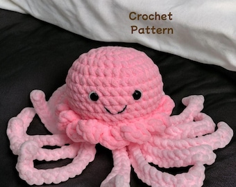 Jellyfish Octopus Amigurumi Crochet Pattern: Kawaii Plush Rattle (PDF Pattern)