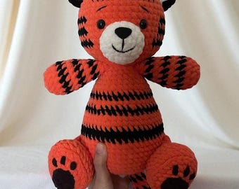 Patrón de ganchillo para amigurumi de tigre, animal de peluche apto para principiantes (descarga en PDF)