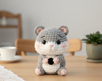 Amigurumi Hamster Crochet Pattern, Chubby Plush Toy PDF, Beginner Friendly Craft Project