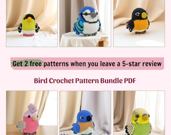 Bird Amigurumi Crochet Pattern Bundle: Blue Jay, Robin, and More (PDF Download)