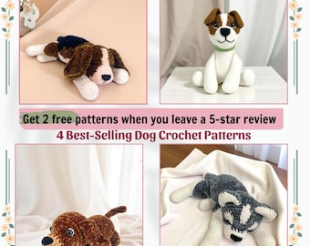 Amigurumi Hund Häkelanleitungen PDF 4in1: Easy Puppy Spielzeug Set (digitaler Download