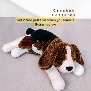 Buy 1 Get 2 FREE - Beagle Dog Plush Amigurumi Crochet Pattern (PDF)