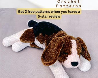 Buy 1 Get 2 FREE - Beagle Dog Plush Amigurumi Crochet Pattern (PDF)