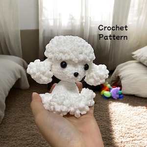 Tiny Poodle Crochet Pattern PDF, Poodle Amigurumi Pattern, Puppy Dog Crochet Pattern, Poodle Plushie Pattern, Poodle Dog Toy Pattern.