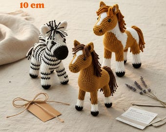 Horse crochet pattern bundle, Crochet patterns horse set, Amigurumi horse pdf, Beginner crochet animal patterns PDF Pattern