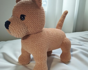 Crochet Staffy Dog Pattern PDF, Easy Beginner Crochet Pattern, Staffordshire Bull Terrier Amigurumi, Puppy Crochet Toy, Animal Crochet