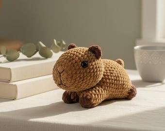 Beginner Friendly Crochet Capybara Pattern, Easy Amigurumi Animal Plush Toy (PDF)