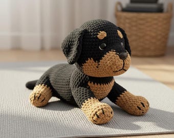 Rottweiler Dog Crochet Pattern PDF, , Realistic Dog Crochet Pattern for Advanced Beginners, Dog Crochet (PDF Pattern)