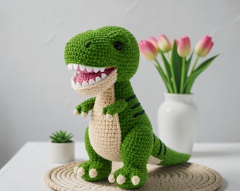 T-Rex Crochet Pattern, Amigurumi Dinosaur PDF, Cute Dinosaur Toy T-Rex Crochet Pattern, Amigurumi Dinosaur PDF, Cute Standing Dinosaur Toy