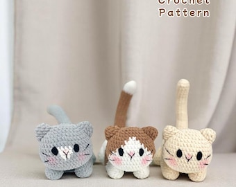 Crochet Cat Plushies Pattern Bundle: Beginner Amigurumi (PDF Download)