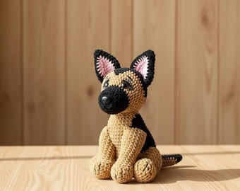 Dog Crochet Pattern, German Shepherd Amigurumi, Realistic Dog Plush Pattern, Crochet Puppy Toy, Advanced Crochet Pattern PDF