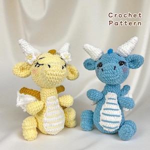 Dragon Crochet Pattern PDF, Amigurumi Fantasy Plush Toy Tutorial, Cute Stuffed Dragon Doll, Digital File for DIY Handmade Gift or Decor