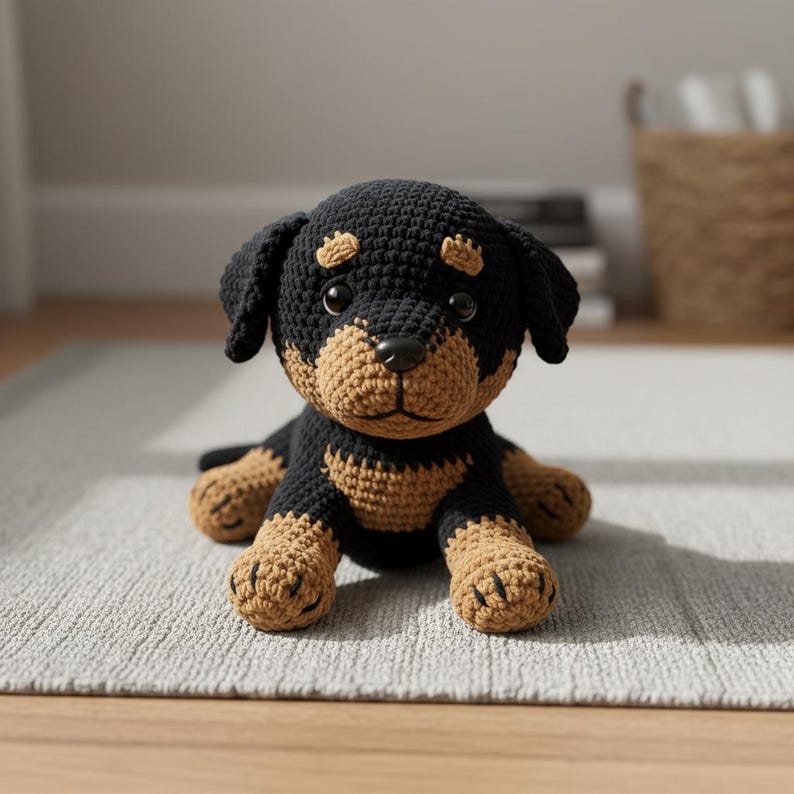 Rottweiler Dog Crochet Pattern PDF, , Realistic Dog Crochet Pattern for Advanced Beginners, Dog Crochet (PDF Pattern) image 5