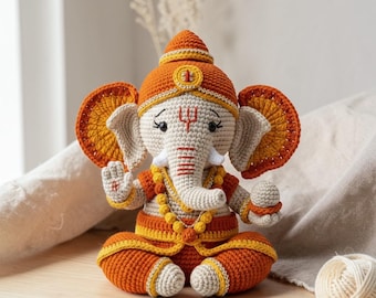 Ganesha Amigurumi Crochet Pattern, Elephant God Doll, Spiritual Advanced PDF (Digital Download)