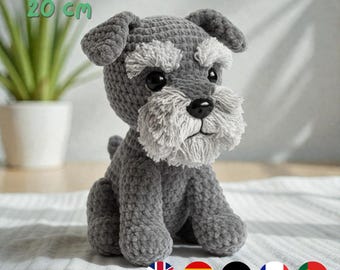 Hund Häkelanleitung, Schnauzer Hund häkeln Anleitung, Anfänger einfach zu häkeln, Amigurumi Tier Muster, PDF
