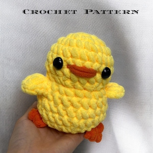 No-Sew Crochet Duck Pattern PDF Download, Duck Amigurumi Pattern, No-Sew Crochet Pattern, Duck Crochet Pattern
