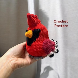 Crochet Northern Cardinal Pattern: Amigurumi Bird PDF (English)