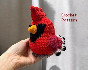 Crochet Northern Cardinal Pattern: Amigurumi Bird PDF (English)