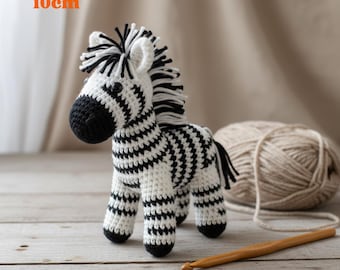Zebra crochet pattern, Crochet patterns zebra, Amigurumi zebra crochet, Easy beginner crochet pattern, Crochet animal toy pdf