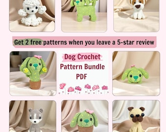 Hund Häkelanleitungen PDF Bundle: Amigurumi Welpe Plüsch Set