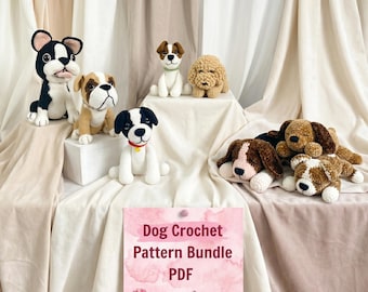Dog Crochet Pattern Bundle: 8 Amigurumi Puppy Designs (PDF Download