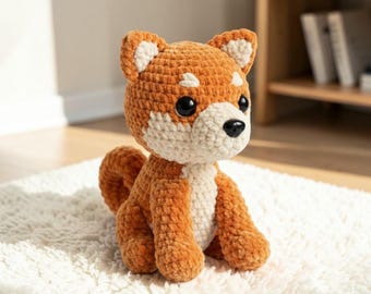 Dog Crochet Pattern, Shiba Inu Crochet Pattern, Amigurumi Dog PDF, Kawaii Puppy Plush Toy(Digital Download)