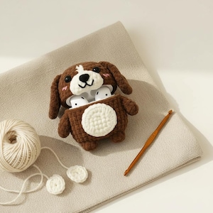 Beagle AirPods Pro Hülle Häkelanleitung PDF, AirPods Hülle Amigurumi für Hunde, einfache Anfänger Häkelanleitung, niedliche Welpen Ohrhörer Abdeckung