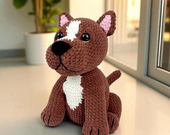Crochet Pitbull Pattern: Amigurumi Dog DIY Tutorial (PDF Pattern)