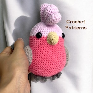 Galah Cockatoo Crochet Pattern PDF, English Only, Cockatoo Amigurumi Crochet Pattern, PDF Crochet Pattern, Perfect Gift for Cockatoo Lovers