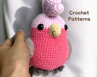 Galah Cockatoo Amigurumi Crochet Pattern (PDF)