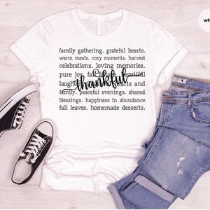 Thankful Shirt for Women, Grateful Fall Vibes Tee, Thanksgiving Mom Shirt, Cute Fall Shirt, Thankful & Grateful Shirt, Women Fall Sweatshirt