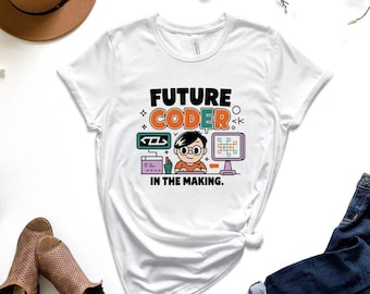Future Coder Shirt for Kids Teen Boys Girls STEM Gift Funny Programmer T Shirt Young Developer Tee Coding Youth Shirt Gamer Style