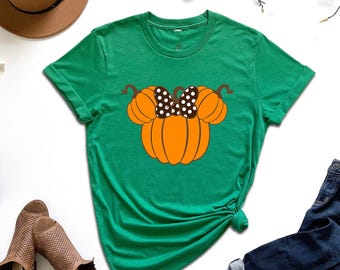 Mickey and Minnie Pumpkin Shirt, Cute Disney Halloween Pumpkin Tee, Spooky Mickey and Minnie Halloween Shirt, Disney Pumpkin Shirt