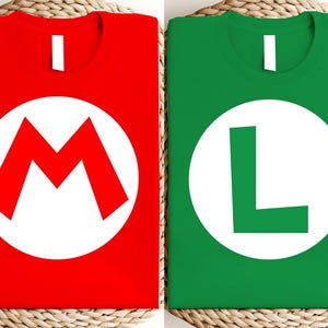 Mario And Luigi Costume Shirts, Fun Couple Shirt Halloween T Shirt, Kid Birthday Party Theme, mario and luigi