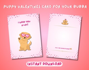 Valentine card | Valentine Card template | Digital Valentine card | Romantic Cards | Love Cards | Puppy Valentine card | Bae Cards