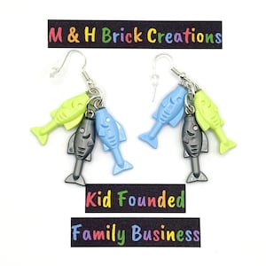 Stringer of Fish Earrings - Made From LEGO® Bricks