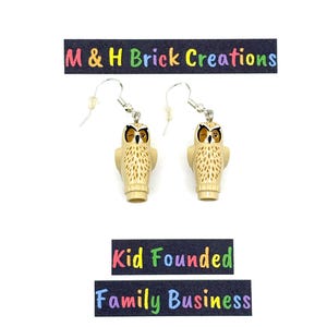 Winking Owl Earrings - Made From LEGO® Bricks