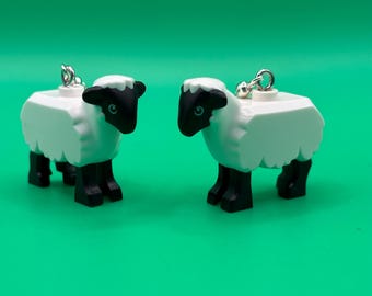 Cute Spring Sheep Earrings - Made From LEGO Bricks