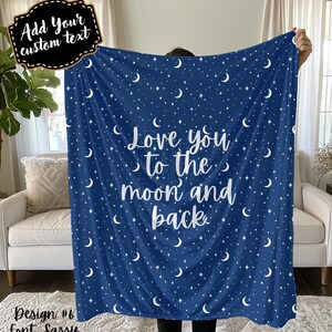 Personalized Celestial Blanket, moons and stars blanket, constellations and galaxies blanket, sun and moon blanket, custom throw blanket