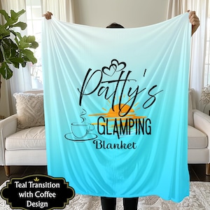 Personalized Glamping Blanket: Custom Campfire Blanket, Minky Fleece