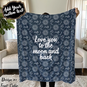 Personalized Celestial Blanket, moons and stars blanket, constellations and galaxies blanket, sun and moon blanket, custom throw blanket