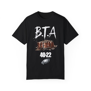 T-shirt unisexe teint en pièce d&#39;inspiration vintage BTA Eagles, tenues décontractées, vêtements pour fans de sport, chemise confortable, parfait pour les fêtes de fin d&#39;année