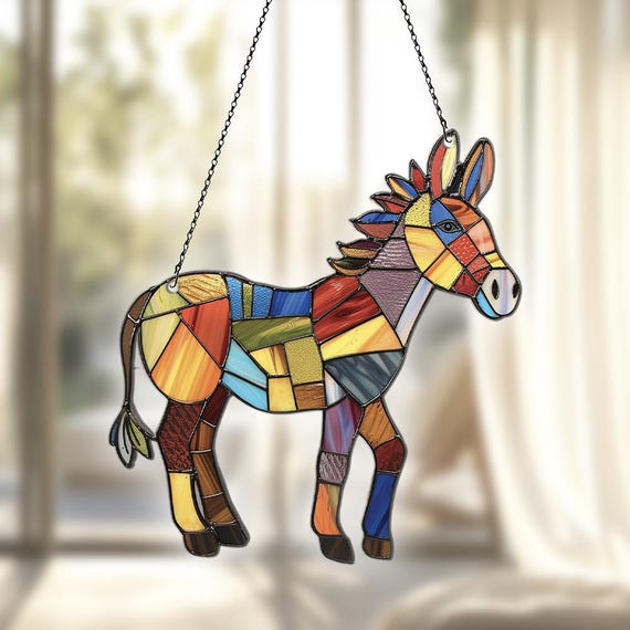 Donkey Acrylic Suncatcher, Donkey Ornaments, Donkey Home Decor, Christmas Donkey Gifts For Women Men, Donkey Sun Catcher For Window Hanging