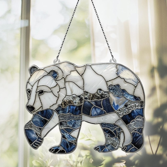Polar Bear Acrylic Suncatcher Window Hanging, Polar Bear Ornaments, Polar Bear Decor, Polar Bear Gifts For Women Men, Polar Bear Lovers Gift