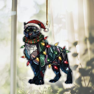 Panther Acrylic Suncatcher Window Hanging, Panther Ornaments, Panther Decor, Panther Gifts For Women Men, Gift For Panther Lovers