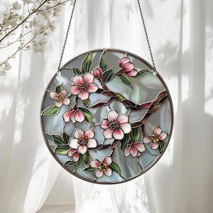 Cherry Blossom Acrylic Suncatcher Window Hanging, Cherry Blossom Ornaments, Cherry Blossom Decor, Cherry Blossom Gifts For Women Men